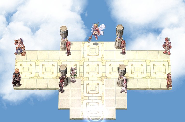 Visão da Sala VIP com NPCs de serviço
